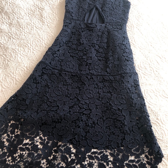 Navy Blue Joie Lace Dress - Picture 3 of 4